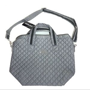 Steve Madden Quilted Tote Bag Large Crossbody Purse Gray